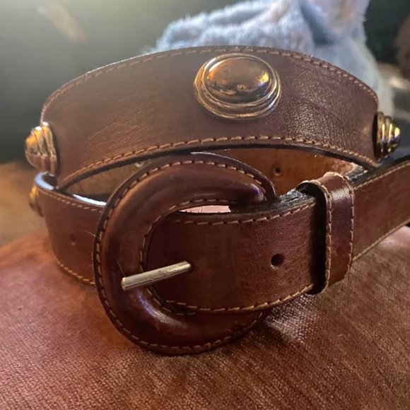 Vintage Belt Furla Italy Brown Leather Eur 95/100 37” Long - Picture 1 of 5